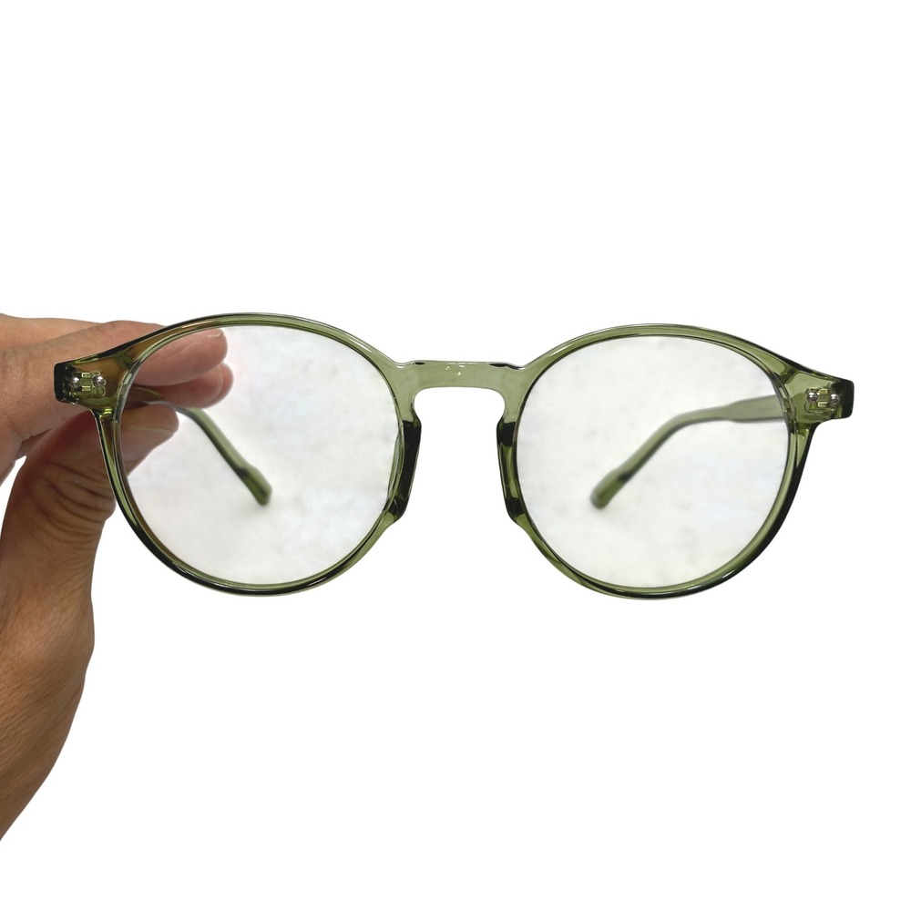 Firmoo 8330 C2 Translucent Green Round Eyeglass Frames 47-22-145 Mens Womens